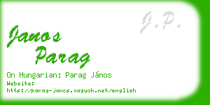 janos parag business card
